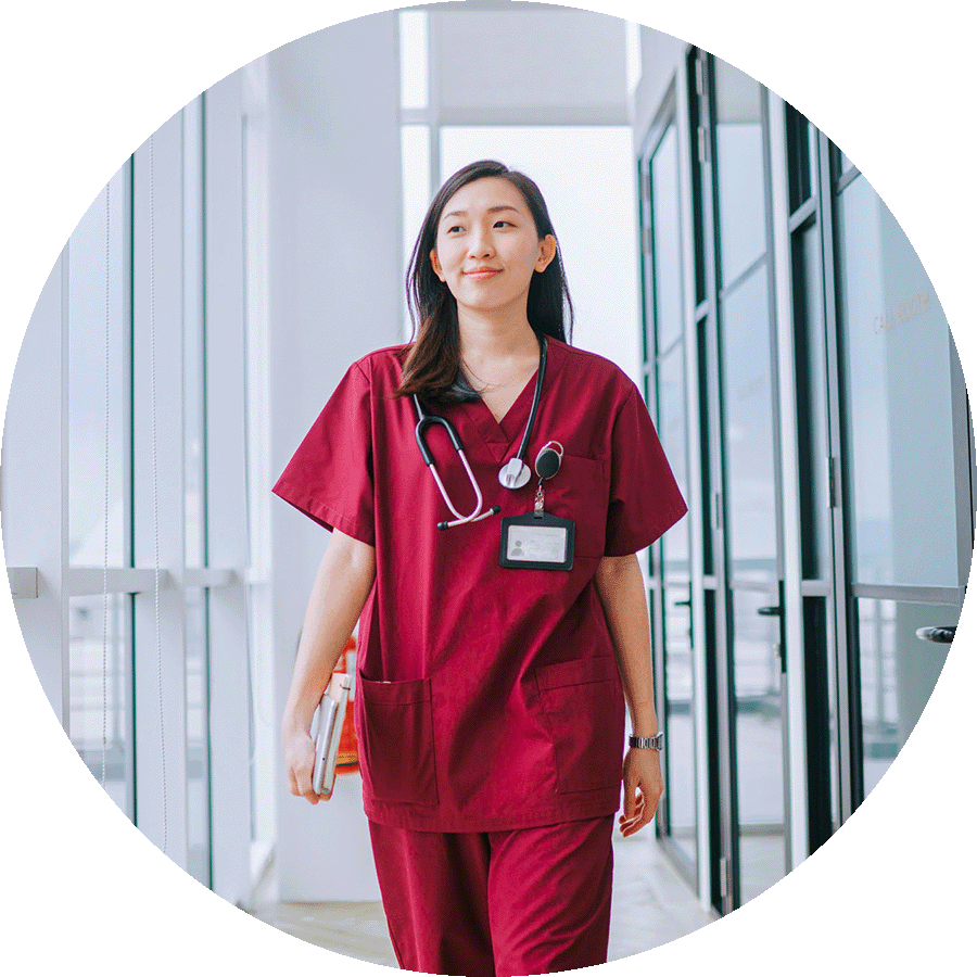 Smiling medical student