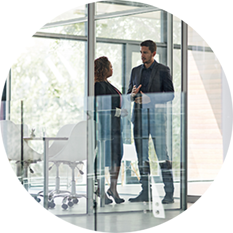 Business employees having a discussion