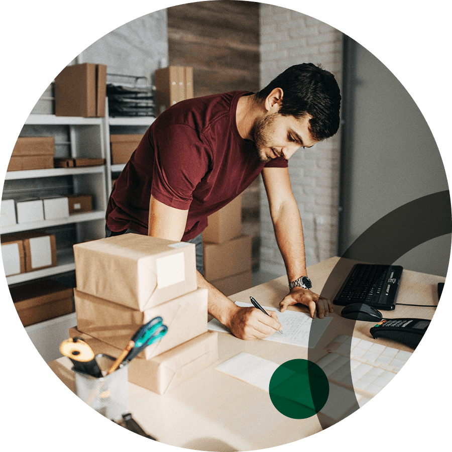 Small business owner shipping packages