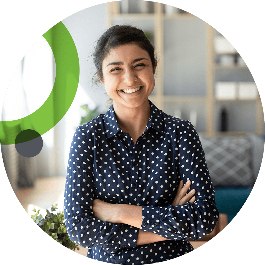 Smiling small business owner