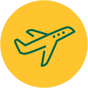 Airplane icon yellow