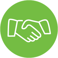 Shaking hands icon green