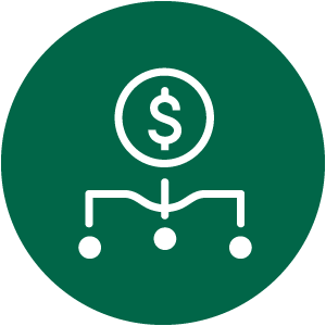 Money tree chart icon green