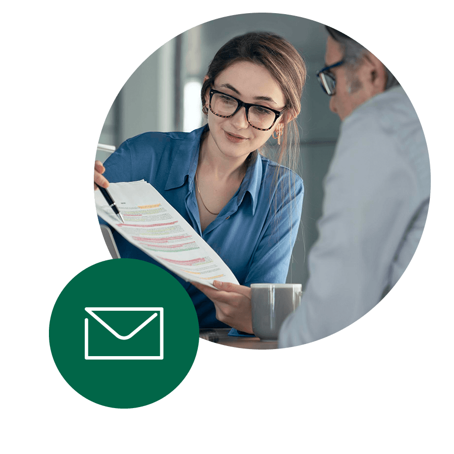 Banker going over Letters of Credit documents