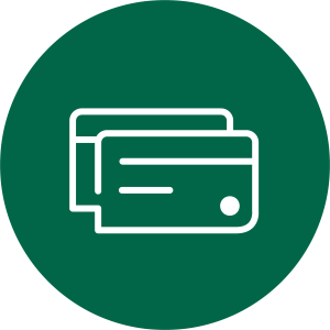 Green credit cards illustration icon