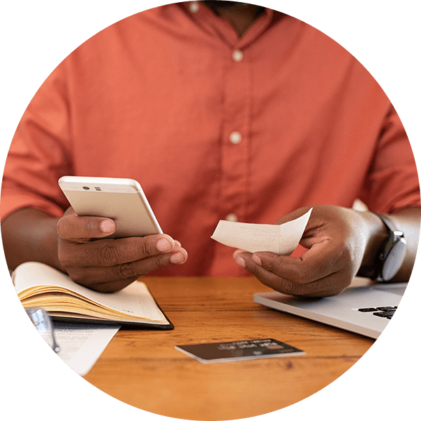 Business person looking at finances