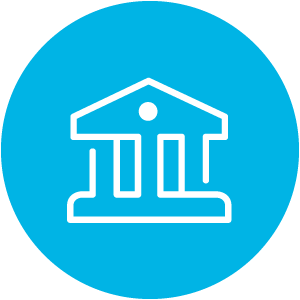 Bank icon blue