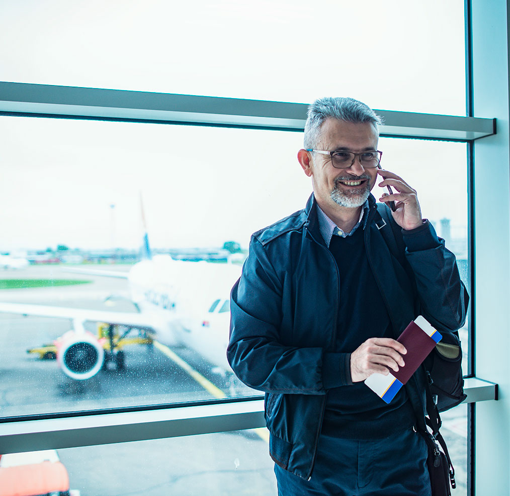 Man waiting at the airport