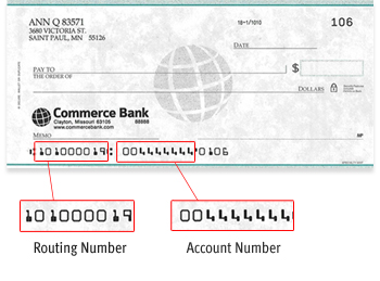 Checking Routing Number | Commerce Bank